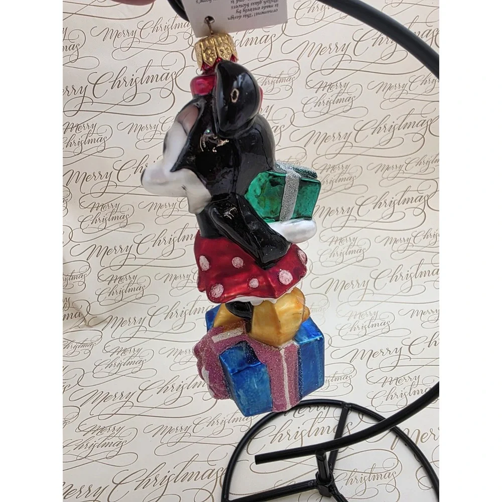 Christopher Radko Disney Noel Minnie Mouse 1997 Poland Glass Christmas Ornament